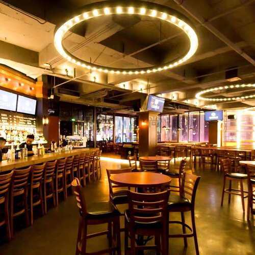 酒吧餐厅造型环形吊灯超市商场装饰灯网红清吧工业风大圆调光灯具