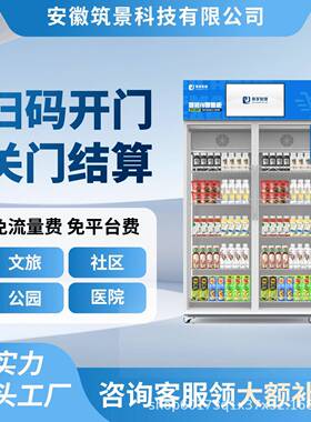 24小时AI智能零售柜商用智能售货机饮料自助双开门柜