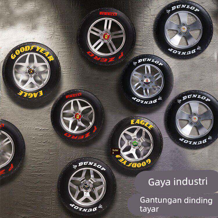 工业风覆古怀旧立体铁艺轮胎酒吧网咖餐厅墙壁墙面背景墙装饰挂件