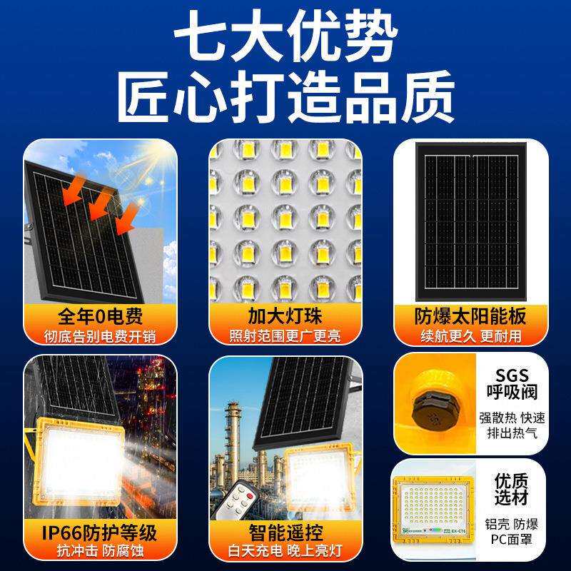 亚明防爆太阳能投光灯路灯户外LED照明工业园区工程仓库车间厂房