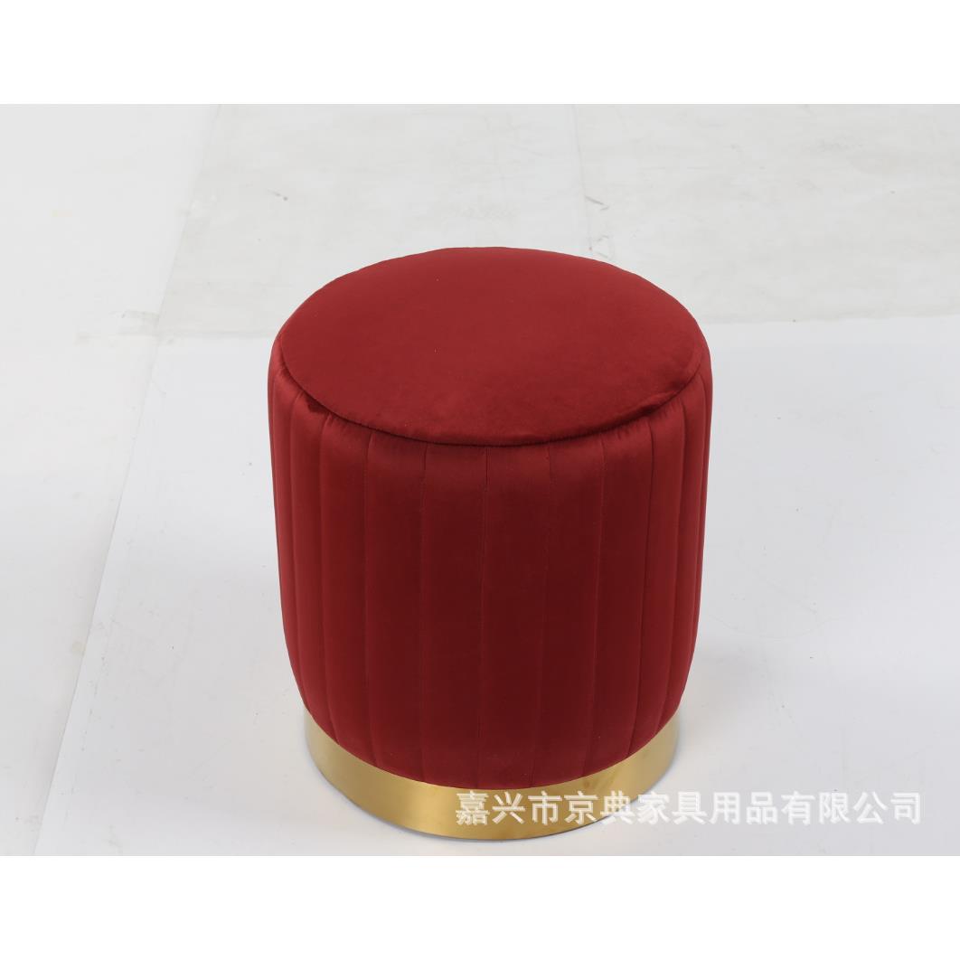 北欧简约圆凳设计师创意个性现代沙发凳矮凳时尚布艺脚凳化妆凳