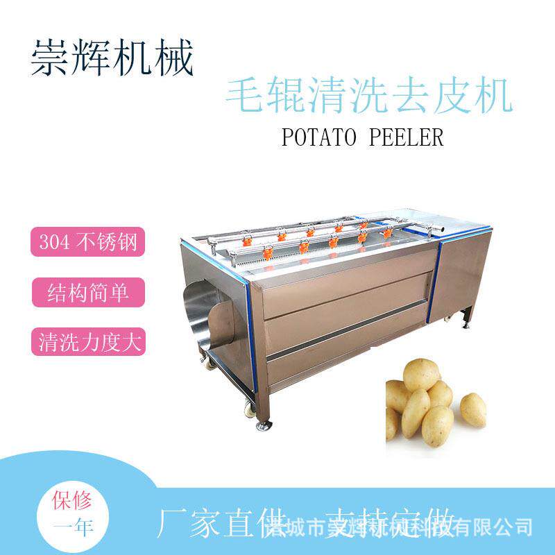 商用红薯土豆去皮机海蛎子花哈毛刷清洗机根茎类清洗去皮设备