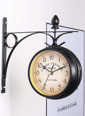 Clock Iron Wall Clock Decoration Double Sided Wall Clock wal