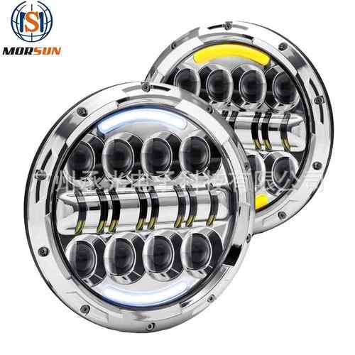 适用7寸牧马人大灯led大灯吉普汽车改装前大灯哈雷摩托前照灯