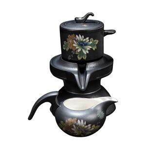 林晓伟茶具套装家用客厅中式复古陶瓷全自动茶杯石磨懒人泡茶器