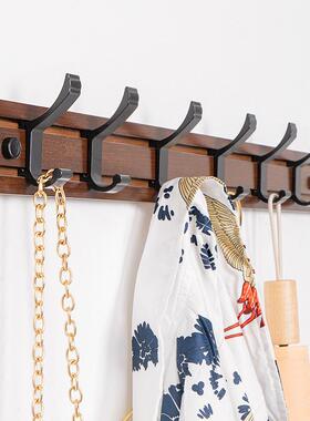 免WH180926打可移动楠竹关卧室墙孔壁挂衣双粘钩玄客厅衣服挂钩排