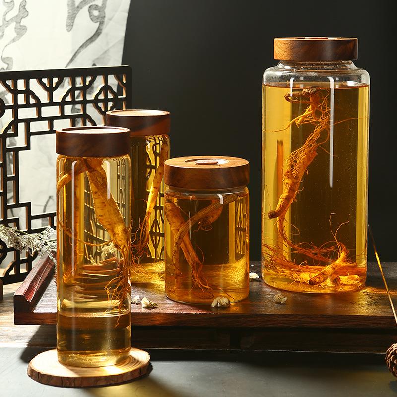 玻璃瓶泡酒密封龙头硅石储物罐
