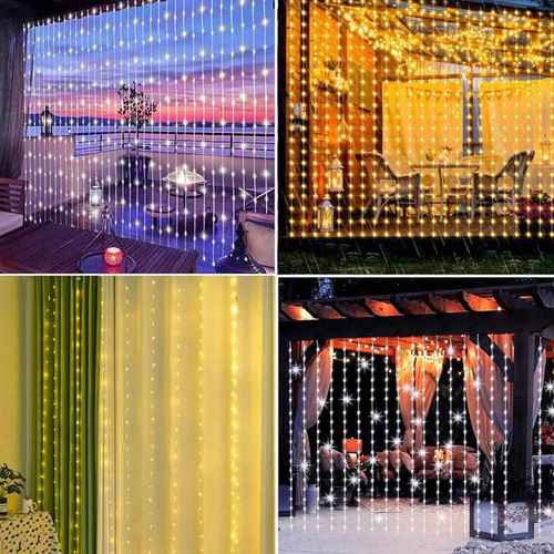 圣诞挂灯房间装饰彩灯防水胶皮线窗帘灯串led圣诞节窗帘灯串