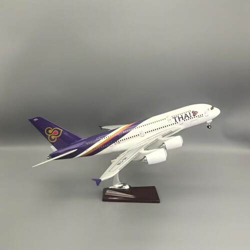 47CM飞机模型泰国A380翻盖款客机航模仿真静态带起落架家居收藏品
