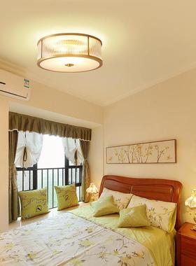 全铜卧室吸顶美式家用灯客灯45042厅书灯简约房现代圆形主卧灯房