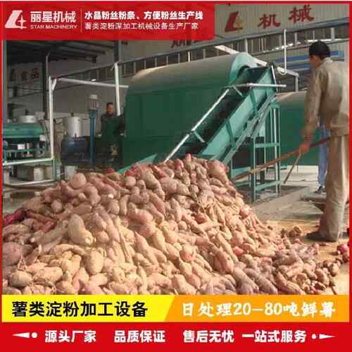自动化淀粉提取设备厂家，丽星红薯打粉机24小时可处理30吨鲜薯