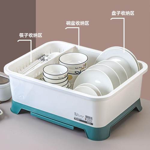 碗柜厨房放碗家用小型出租屋收纳餐具柜沥水大容量超大号收纳盒