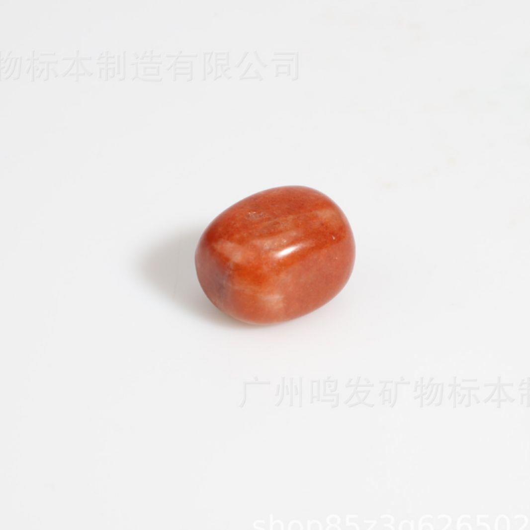 厂天然红东陵玉HVY陵石水家晶石光滚石红色石英东大颗抛粒摆件