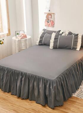 跨境电商东南亚风格纯色磨毛床裙韩版床笠席梦思保护罩床罩床笠款
