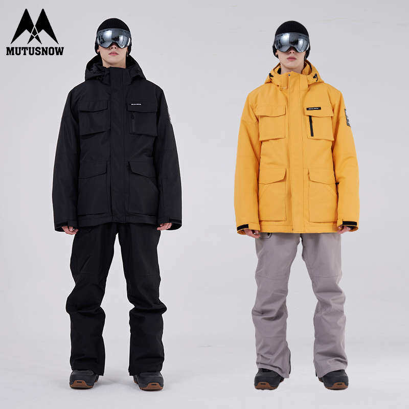 2024新款工装滑雪服男款套装单双板加厚保暖防风防水滑雪衣裤套装