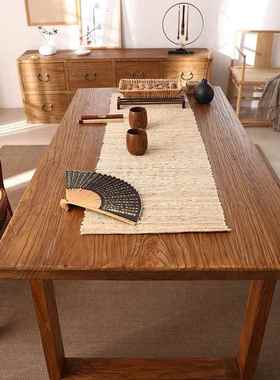 老板榆木实风木大板化台桌面板旧木板复古吧餐桌飘窗书桌面板ROTA