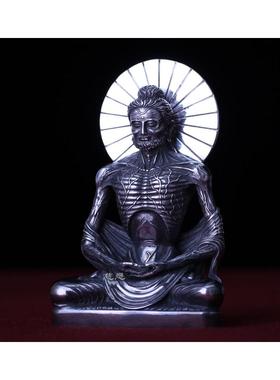 正品大慈纯银苦行释迦尼佛供 苦修佛苦行僧奉佛牟摆件庄严像可订