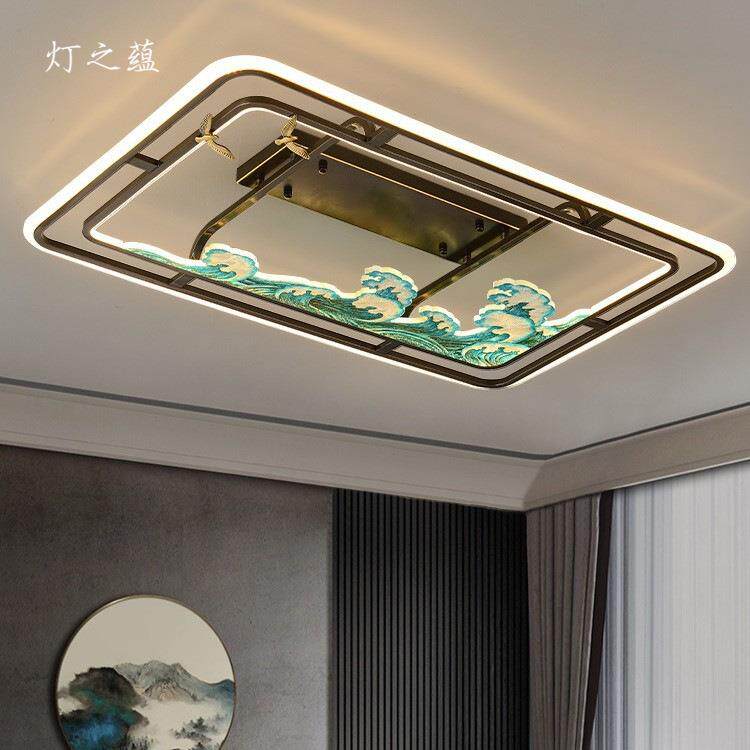 新中式客厅吸顶灯中国风全铜别墅自建房全屋灯具卧室餐厅吊灯