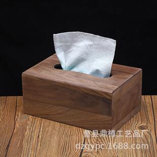 黑胡木纸巾盒黑桃实木纸巾盒几遥控器收纳桃盒家胡用客dz 9999厅
