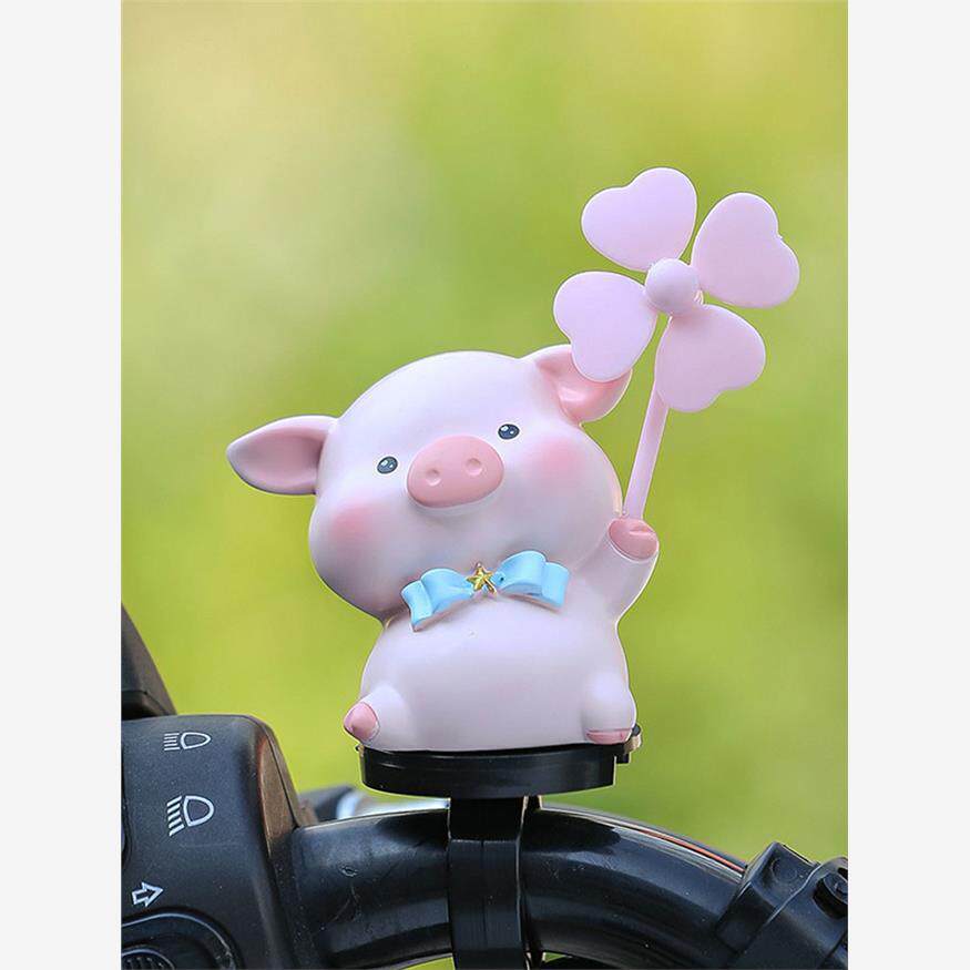电动车装饰小风扇风车小猪车载摆件自行车摩托车男女可爱挂件配件