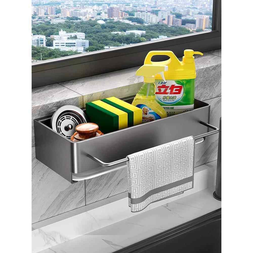 不锈钢厨房抹布架壁挂式水槽多功能锅洗涤存储排水管架排水管篮工,厨房/烹饪用具,抹布架/厨房清洁收纳架,淘宝优惠券,粉丝福利购,淘宝优惠卷
