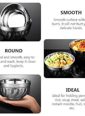 3 Pcs Bowl Soup Anti-slip Bowls Stainless Steel Mixing