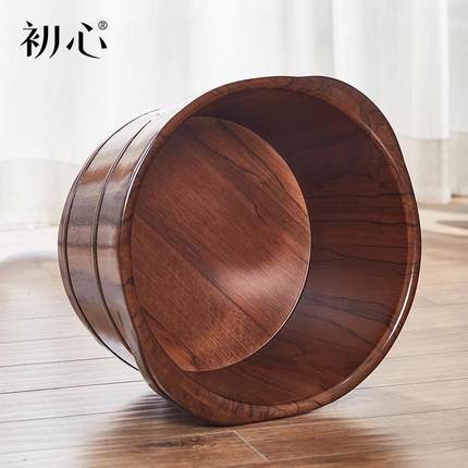 木质足浴桶木桶家用洗脚桶泡脚桶按摩冬天养生带盖实木洗脚盆泓纳