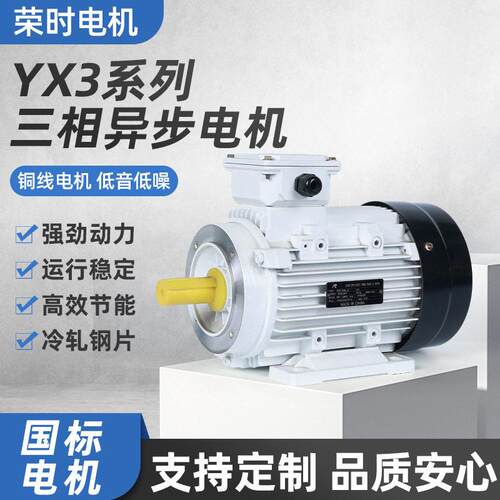 电动机YX3三相异步电动机380v效低噪纯铜电机2极三相异步电机