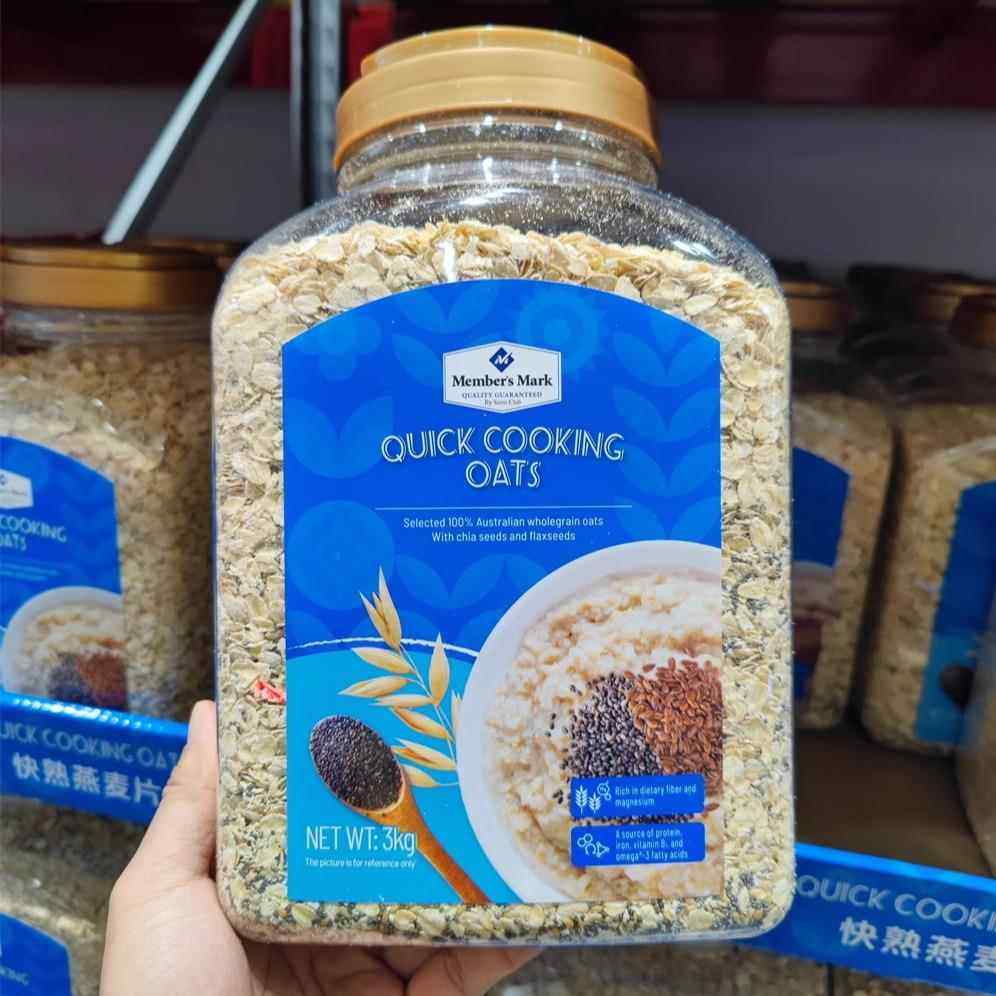 Costco山姆代购会员商店奇亚籽亚麻籽快熟燕麦片3kg早餐快熟麦片,咖啡/麦片/冲饮,纯燕麦片,淘宝优惠券,粉丝福利购,淘宝优惠卷