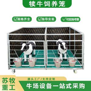 热镀锌犊牛栏厂家组合式犊牛笼漏粪板易清洗防互舔批量发货