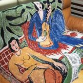 i画ns风蒂斯油单人沙饰发毯盖毯毛毯房间卧241020室布置马墙面装