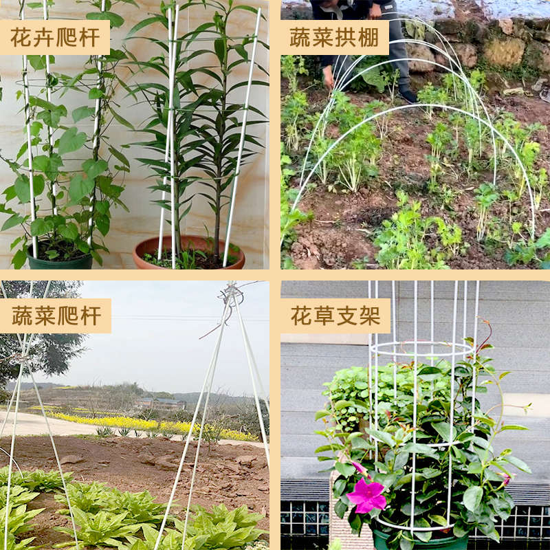 大棚支架拱杆蔬菜秧苗家用温室骨架实心玻璃纤维棒新型育苗小拱棚