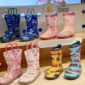 日本儿童雨鞋 雨 防滑轻便满印汽车兔子卡通幼儿园宝宝小学生大尺码