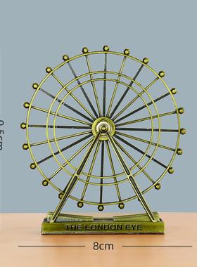 正品现轻奢代家铁艺居摩天轮摆件意酒创柜办公室桌面奶茶店装饰品