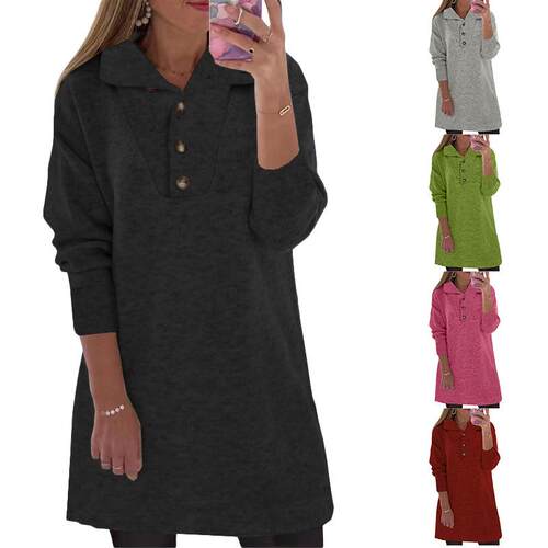 Women's collar long sleeved dress