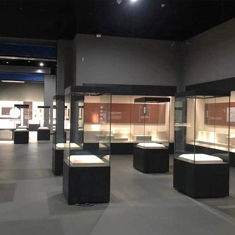 博摆物四面玻璃展示柜侈品玉器LFY大件展示馆柜陶瓷文物奢展示台