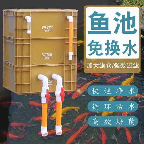 鱼缸鱼池沼泽过滤箱周转箱过滤盒滴流水池水净化循环系统增氧培菌