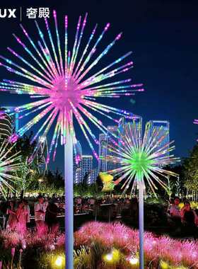 led数码爆闪烟花灯户外景观庭院亮化灯公园广场立杆草坪灯礼花灯