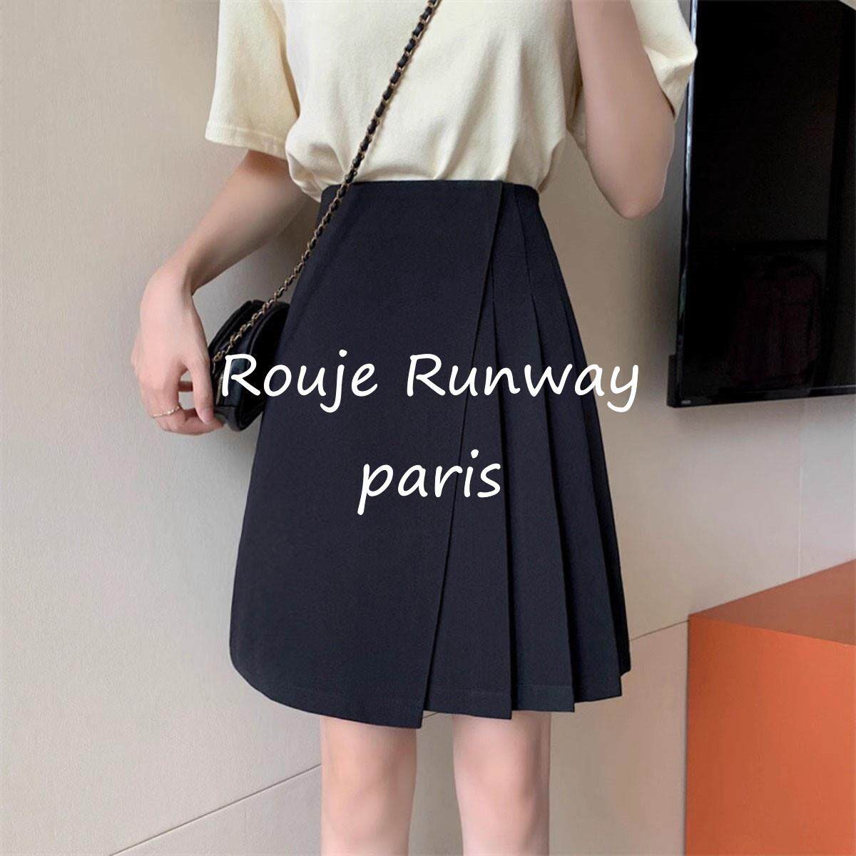 Rouje Runway百褶裙中裙不规则半身裙2026春季遮肚子A字裙西装裙