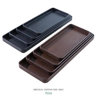 小托盘长方形塑料茶盘杯盘家用卫生间多肉花盆密胺简约茶杯盘子窄