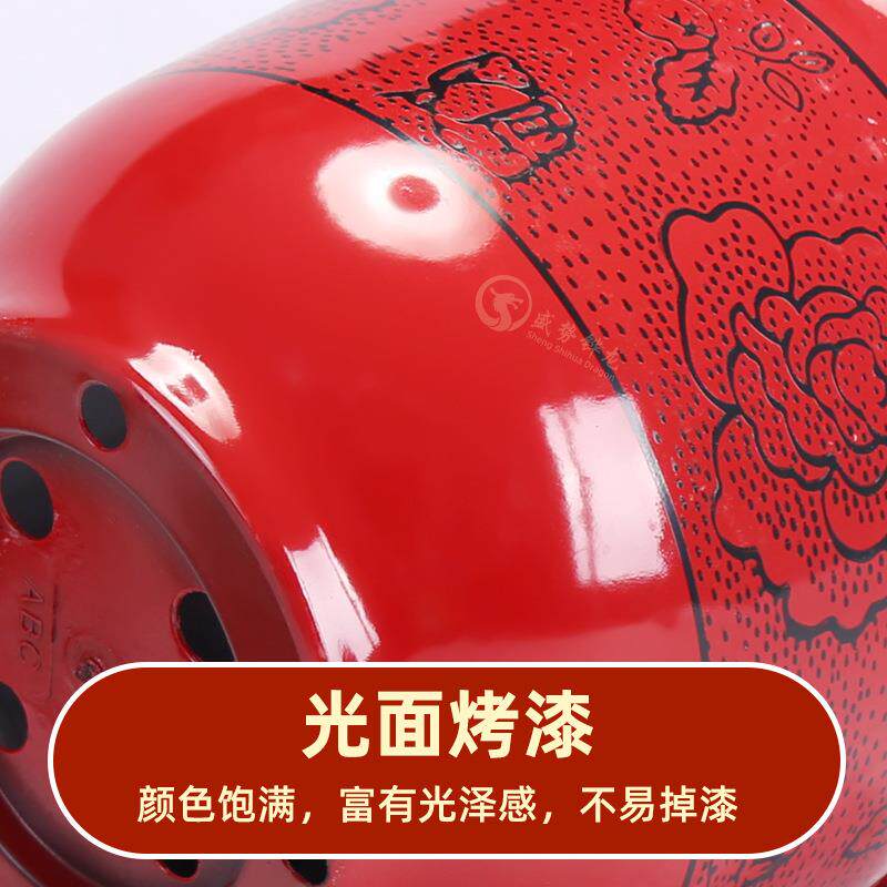 中国风烤漆防陶瓷彩釉红色花盆植物虎皮兰绿植室内室外家塑料花盆
