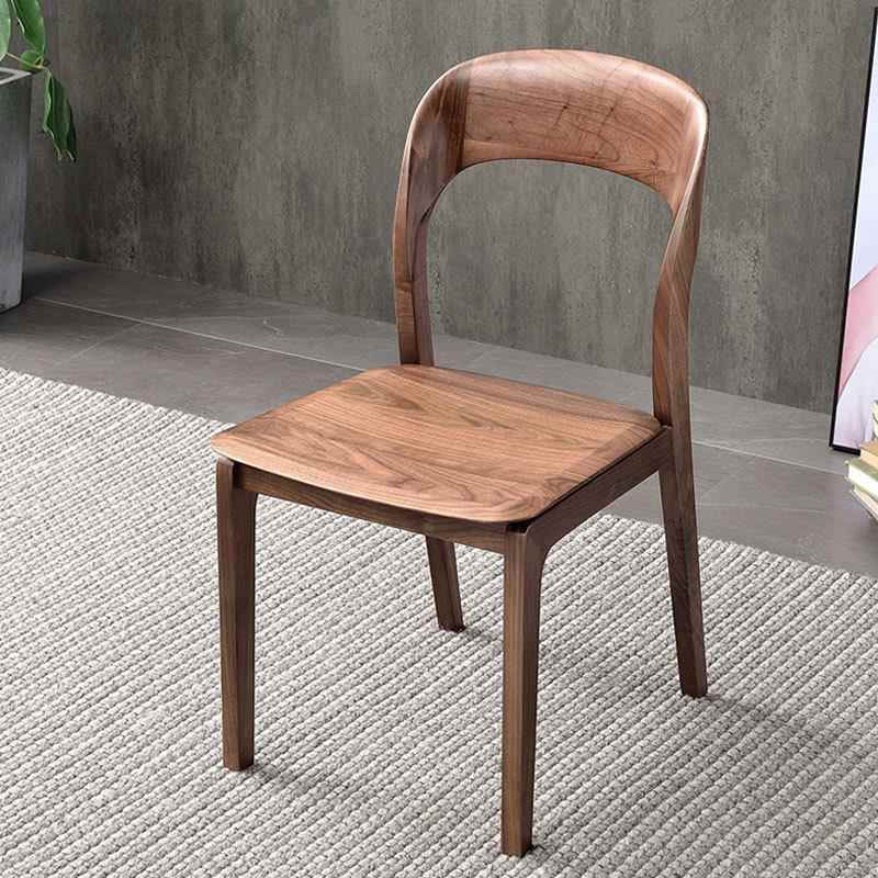 北欧简约北美黑胡桃木家具简约餐桌椅组合实木餐椅餐厅休闲书桌椅