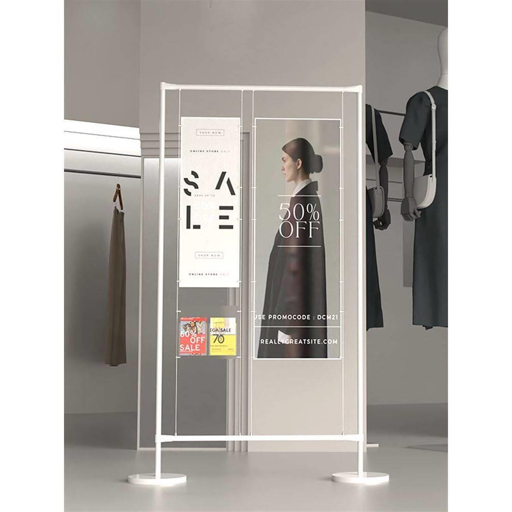 广告架展示牌落地立式服装店海报照片墙DIY立式展示架不锈钢定制