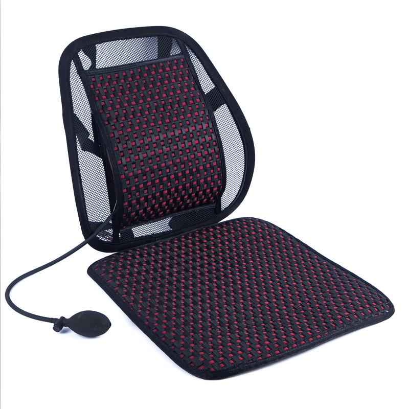 夏季凉席腰枕靠枕办公室背垫透气汽车护腰靠垫坐垫一体座椅气囊