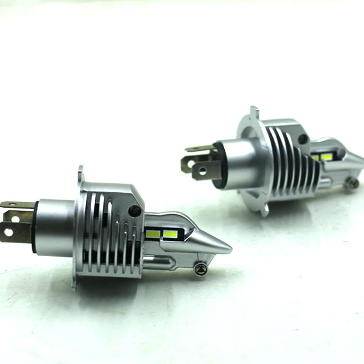 汽车摩托车LED大灯h4远近一体高亮快起55W白光6000k瞬启前大灯led