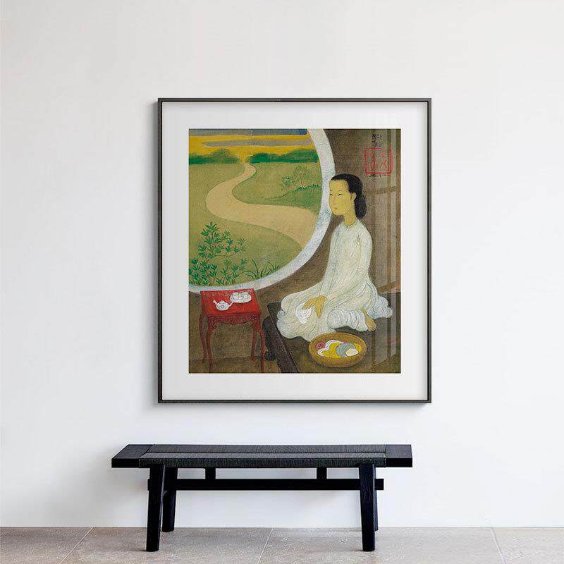 越南仕女图装饰画Mai Trung Thu中国风新中式茶室少女梅忠恕挂画