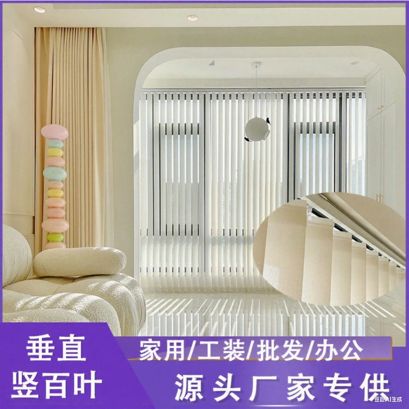 电动竖百叶窗帘客厅卧室阳台梦幻帘垂直帘遮光遮阳纱帘窗户遮挡帘
