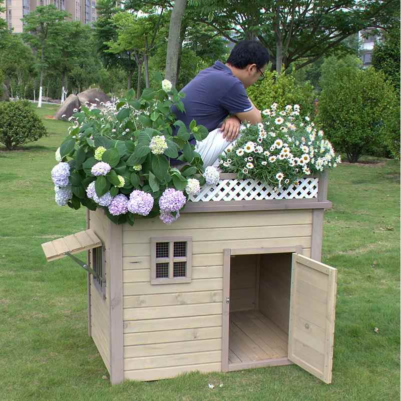 室外实木狗屋狗窝室内大中小型犬户外小型中型大型庭院通用防雨