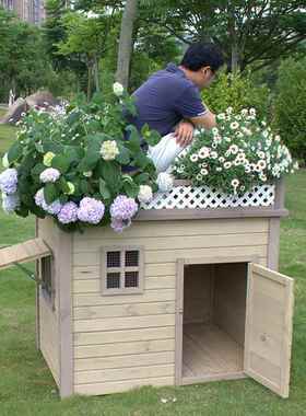 室外实木狗屋狗窝室内大中小型犬户外小型中型大型庭院通用防雨