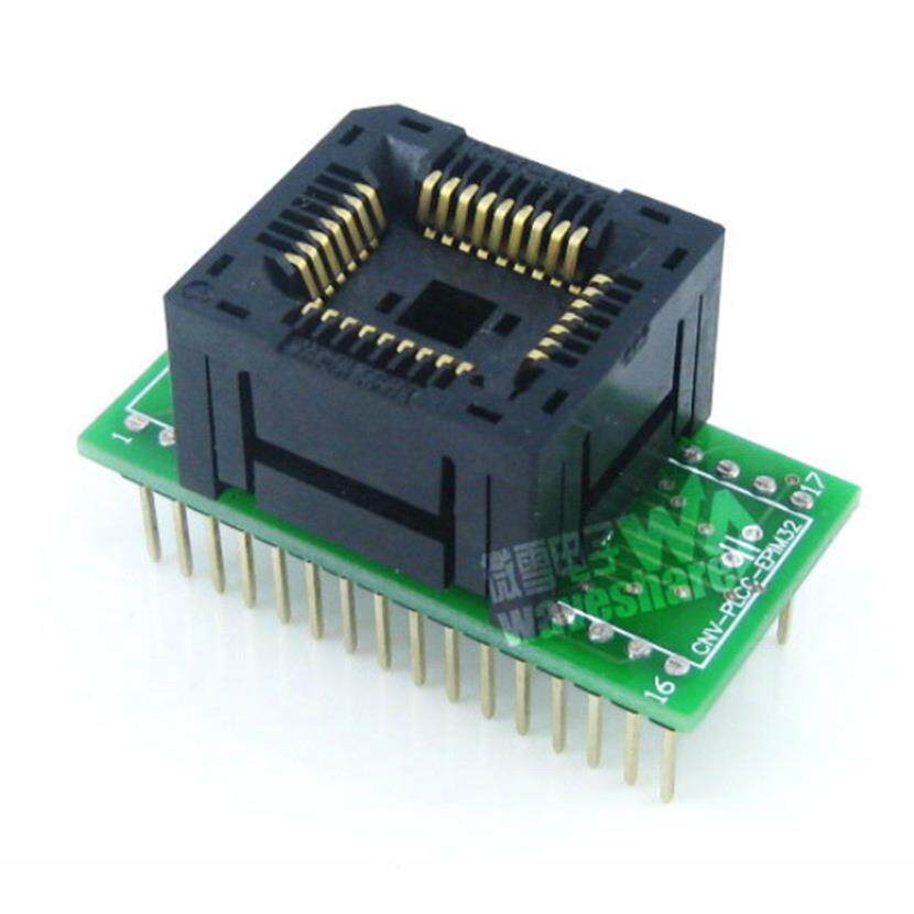 PLCC32转DIP32 编程座 引脚间距1.27mm测试座 IC120-0324-009带板